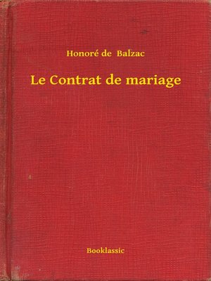 cover image of Le Contrat de mariage